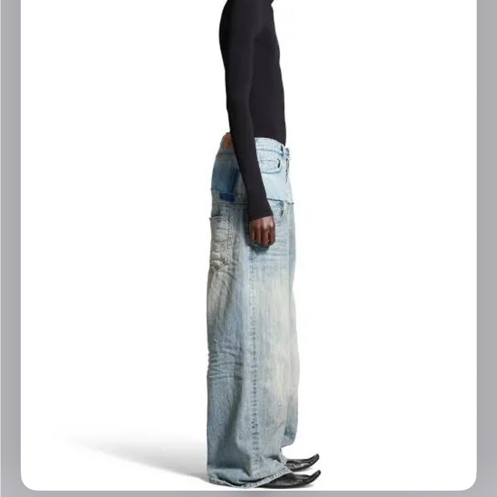 Balenciaga | Cut up double baggy jean. Made in Italy. Distressed. Size Small - Picture 17 of 17